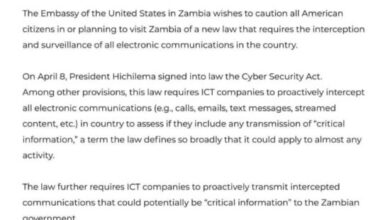 President Hichilema Signed And Assented To The Cyber Laws On 8th April 2025 - USA Embassy